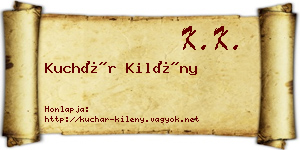 Kuchár Kilény névjegykártya